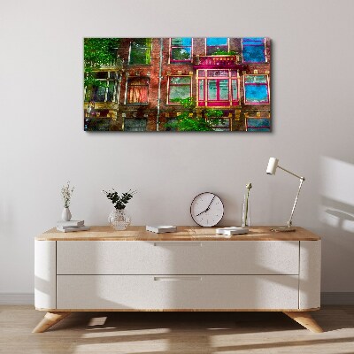 The colorful facades of Amsterdam's tenement houses Print on canvas
