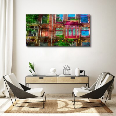 The colorful facades of Amsterdam's tenement houses Print on canvas