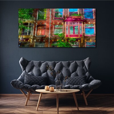 The colorful facades of Amsterdam's tenement houses Print on canvas