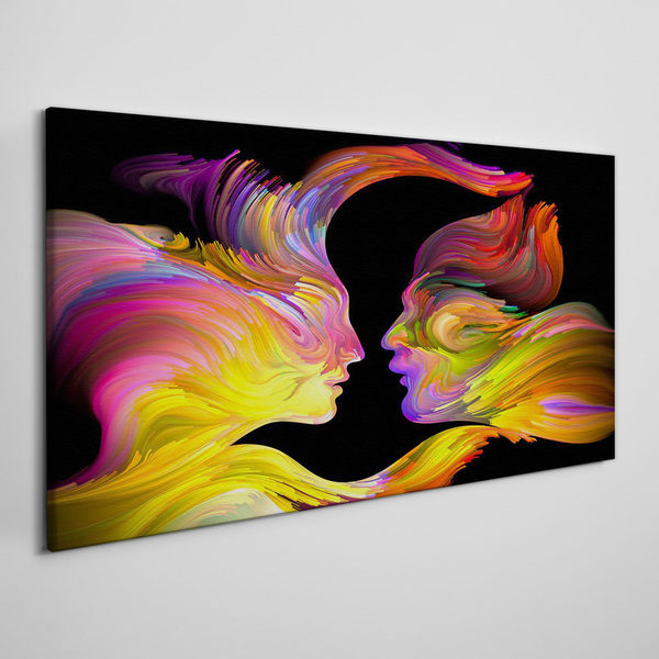 Emotional dialogue in colors Canvas wall art
