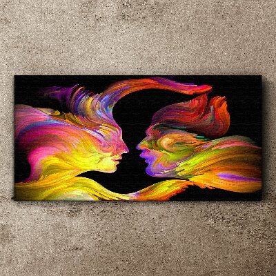 Emotional dialogue in colors Canvas wall art