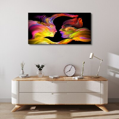 Emotional dialogue in colors Canvas wall art