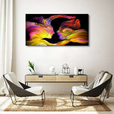 Emotional dialogue in colors Canvas wall art