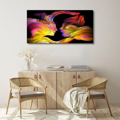 Emotional dialogue in colors Canvas wall art