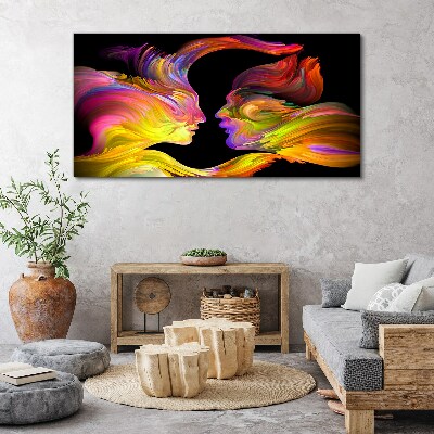 Emotional dialogue in colors Canvas wall art