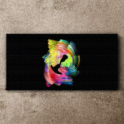 Colorful glances in the dark Canvas wall art