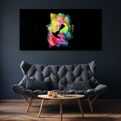 Colorful glances in the dark Canvas wall art