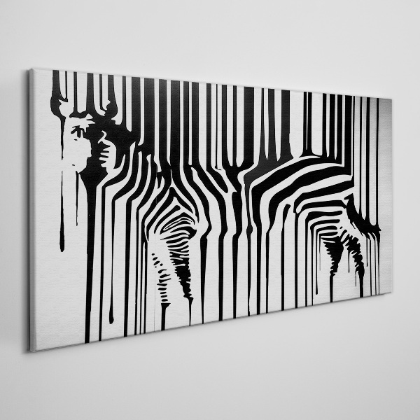 Distorted faces in black and white Print on canvas