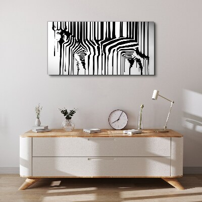 Distorted faces in black and white Print on canvas