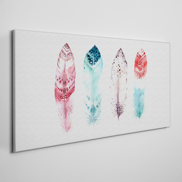 Feathers in pastel shades Canvas wall art