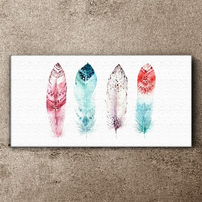 Feathers in pastel shades Canvas wall art