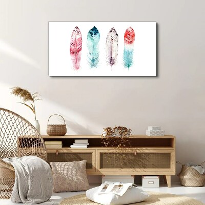 Feathers in pastel shades Canvas wall art
