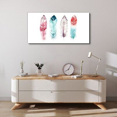 Feathers in pastel shades Canvas wall art