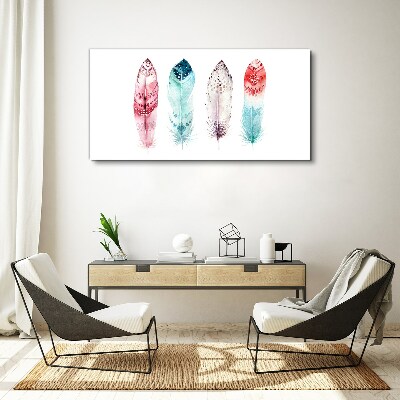 Feathers in pastel shades Canvas wall art