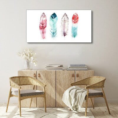 Feathers in pastel shades Canvas wall art