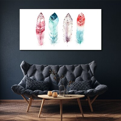 Feathers in pastel shades Canvas wall art