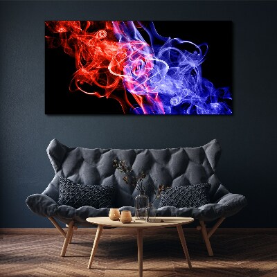 Dancing smoke in red and blue Print on canvas