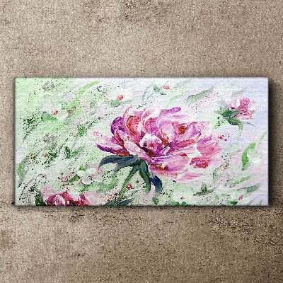 Painting flowers peonies Canvas print