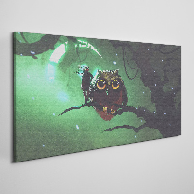 Green night speech Print on canvas