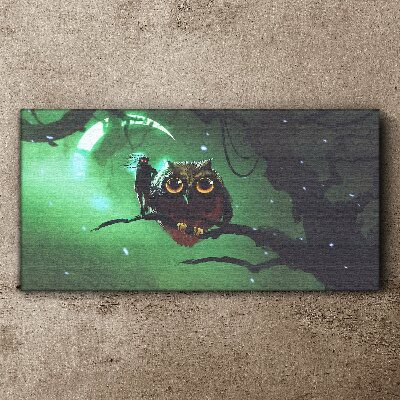 Owl moon art Canvas print