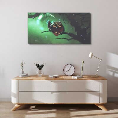 Green night speech Print on canvas