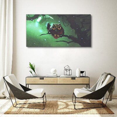 Green night speech Print on canvas