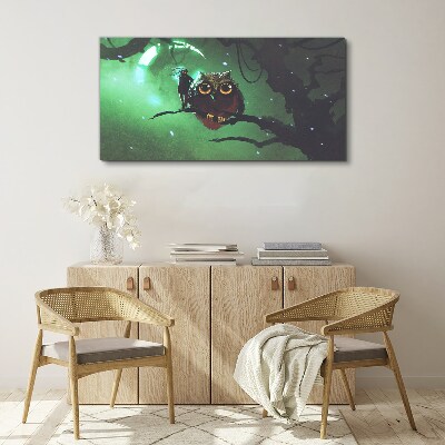 Green night speech Print on canvas