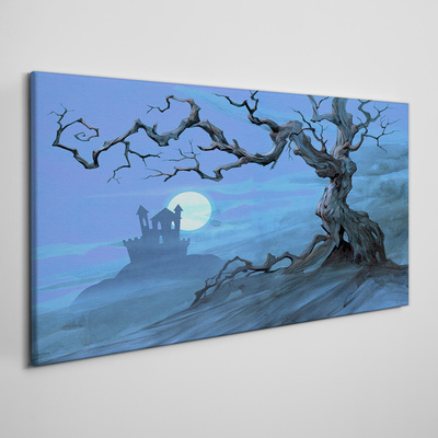 Castle in the moonlight Canvas wall art