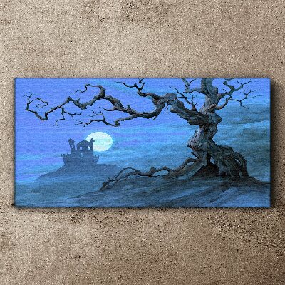 Castle in the moonlight Canvas wall art