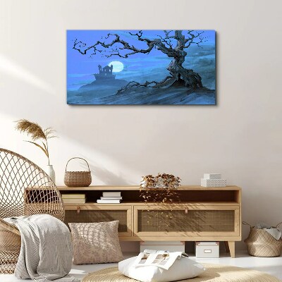 Castle in the moonlight Canvas wall art