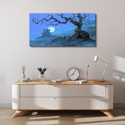 Castle in the moonlight Canvas wall art