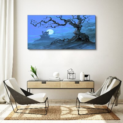 Castle in the moonlight Canvas wall art