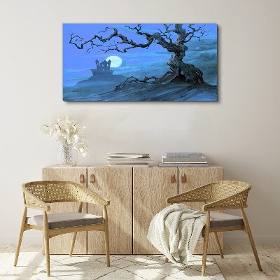 Castle in the moonlight Canvas wall art