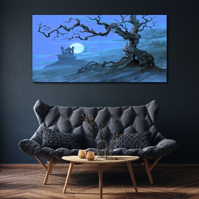 Castle in the moonlight Canvas wall art
