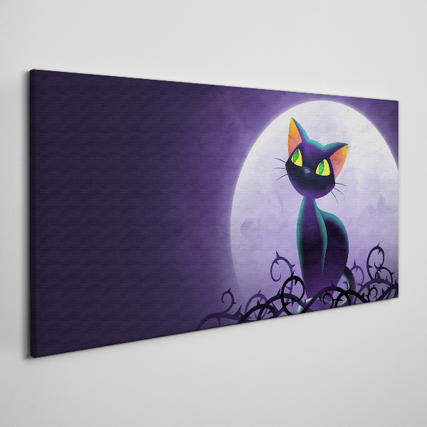 Cats in the moonlight Print on canvas
