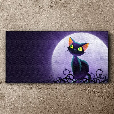 Cats in the moonlight Print on canvas