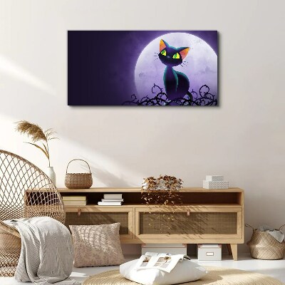 Cats in the moonlight Print on canvas