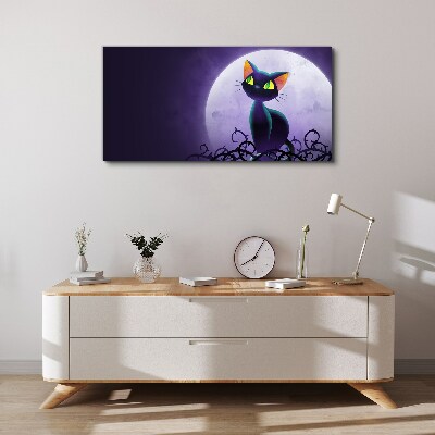 Cats in the moonlight Print on canvas