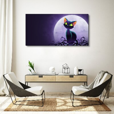Cats in the moonlight Print on canvas