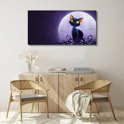 Cats in the moonlight Print on canvas