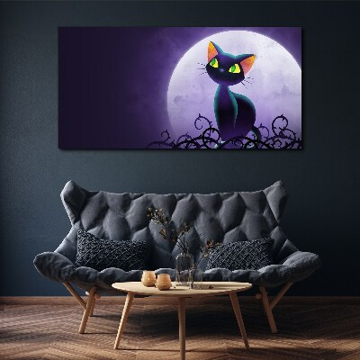 Cats in the moonlight Print on canvas