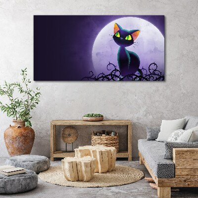 Cats in the moonlight Print on canvas