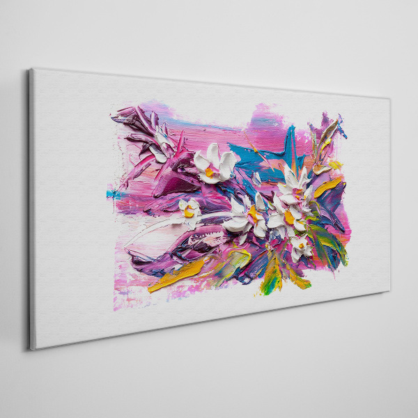 Colorful Flowers in Abstract Composition Print on canvas
