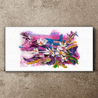 Colorful Flowers in Abstract Composition Print on canvas