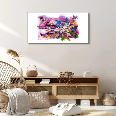Colorful Flowers in Abstract Composition Print on canvas
