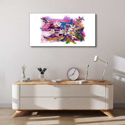 Colorful Flowers in Abstract Composition Print on canvas