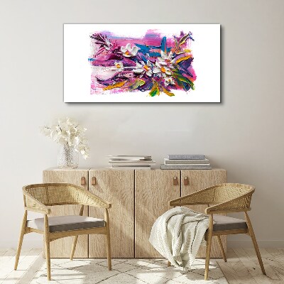 Colorful Flowers in Abstract Composition Print on canvas