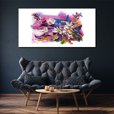 Colorful Flowers in Abstract Composition Print on canvas