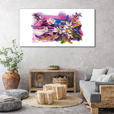 Colorful Flowers in Abstract Composition Print on canvas