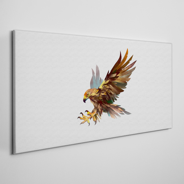 Golden falcon in flight Print on canvas